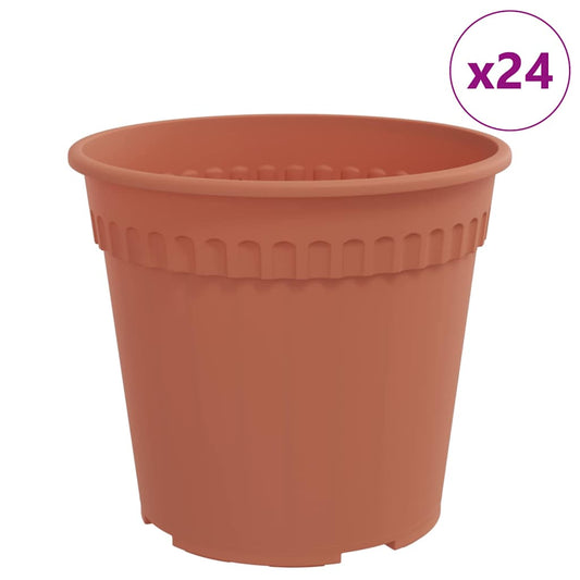 Round Flower Pot 24 pcs Brick Red Ø 19 x 16 cm Plastic