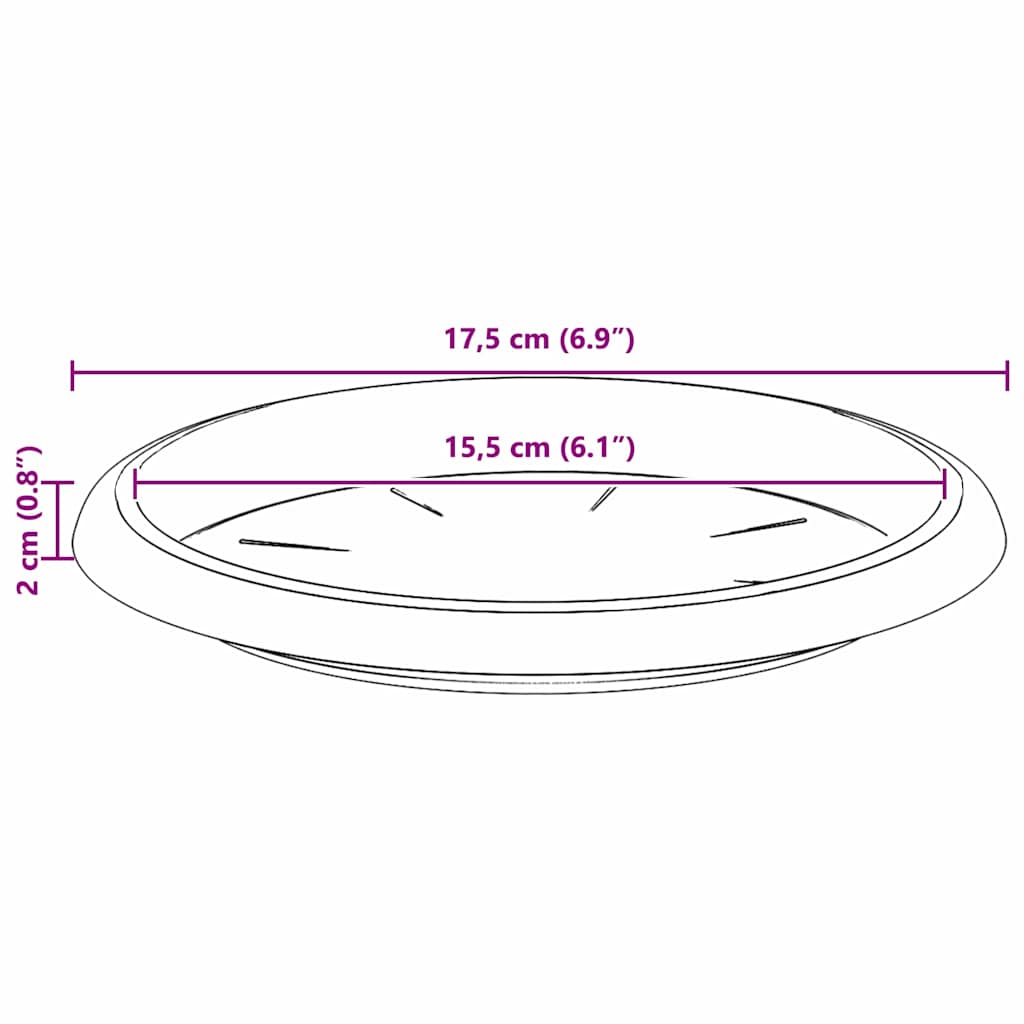 Round Flower Tray 24 pcs Black Ø 17.5 x 2 cm Plastic