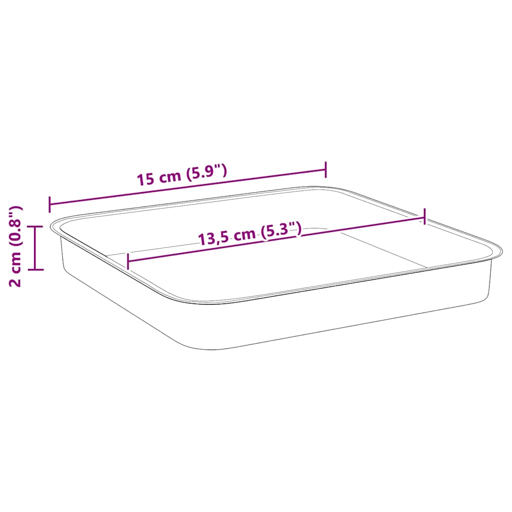 Square Flower Tray 24 pcs Black 15 x 15 x 2 cm Plastic