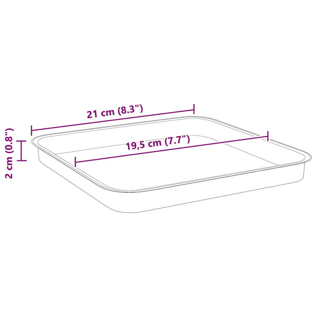 Square Flower Tray 24 pcs Black 21 x 21 x 2 cm Plastic