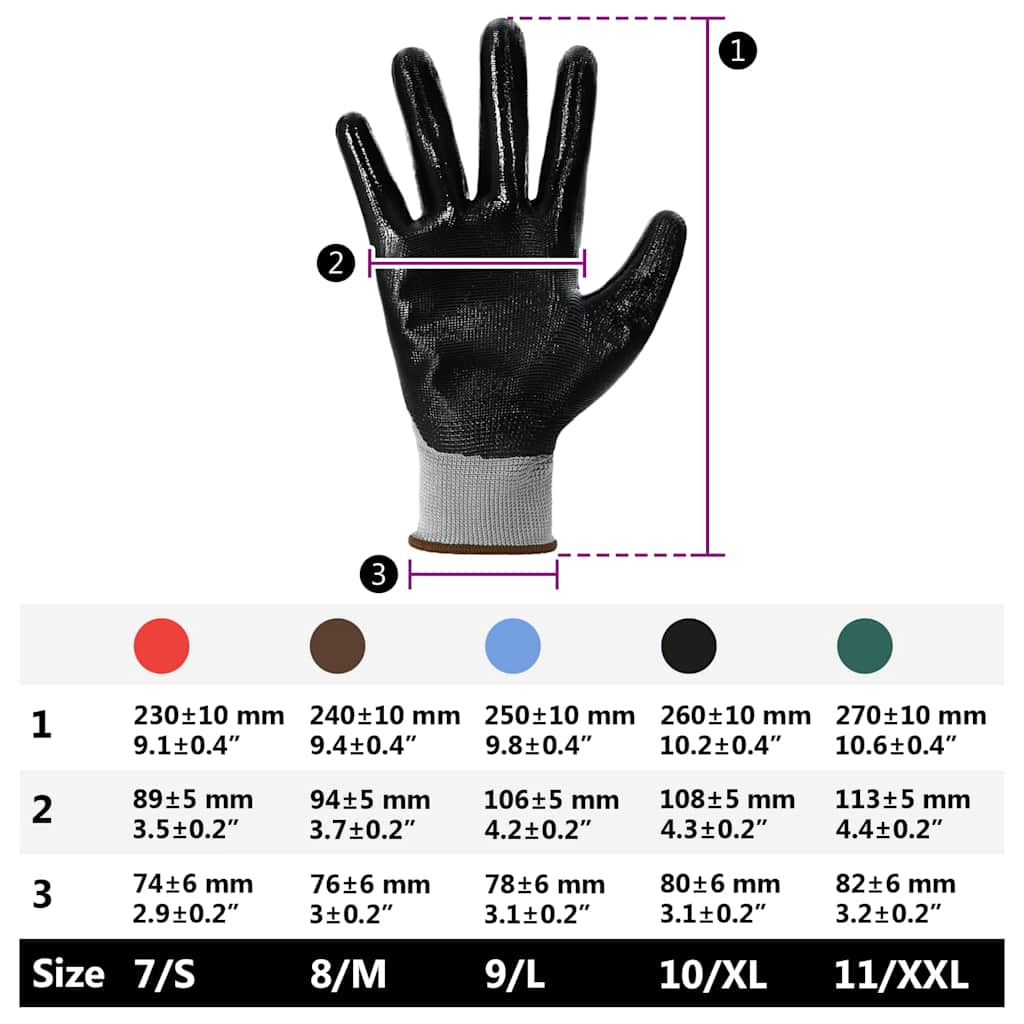 Work Gloves 24 pcs Grey and Black 8 / M Polyester