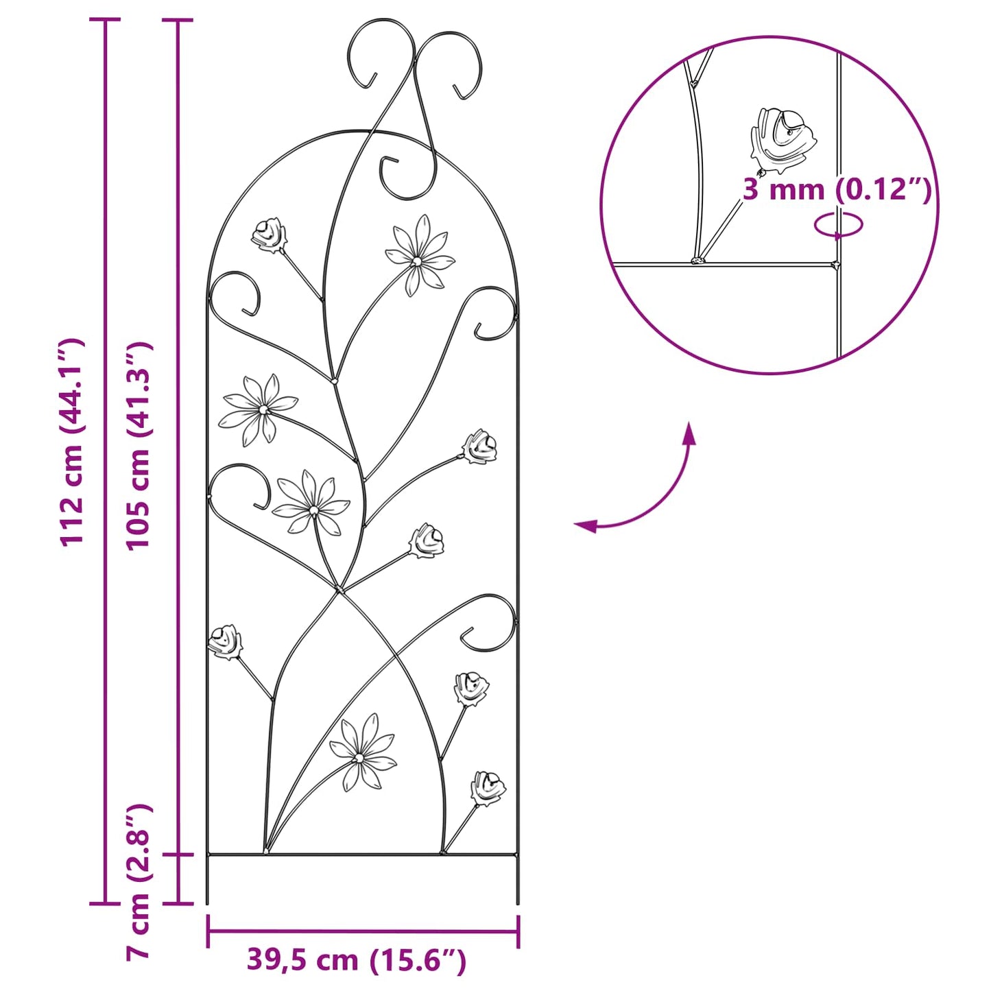 Garden Fence 3 pcs Green 112 x 39.5 cm Steel