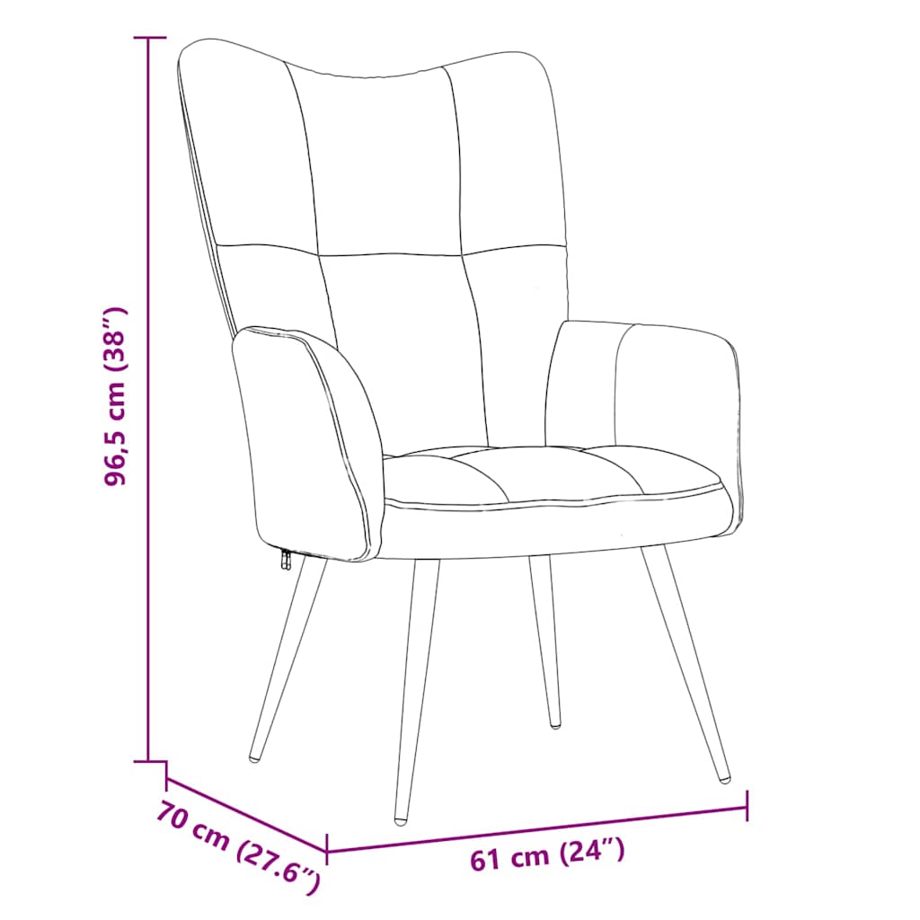 Relaxing Chair Dark Grey Velvet
