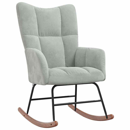 Rocking Chair Light Grey 78 x 61 x 98 cm Velvet