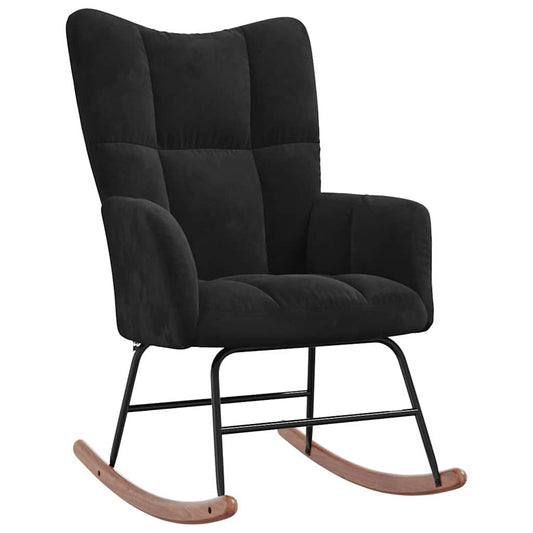 Rocking Chair Black 78 x 61 x 98 cm Velvet