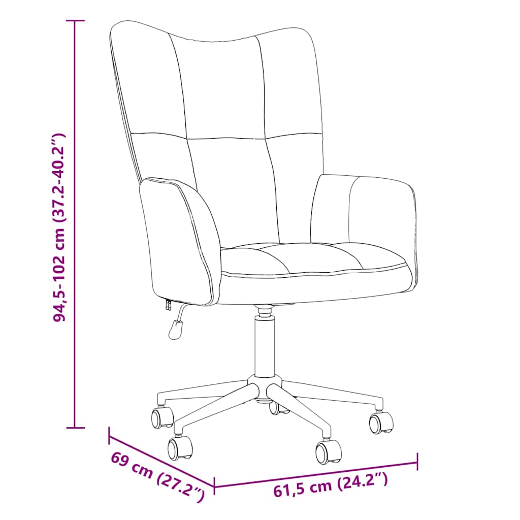 Relaxing Chair with Wheel Dark Grey 69 x 61.5 x 102 cm Velvet