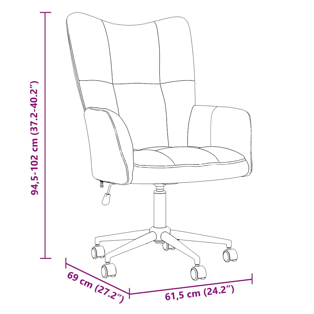 Relaxing Chair with Wheels Dark Grey Velvet