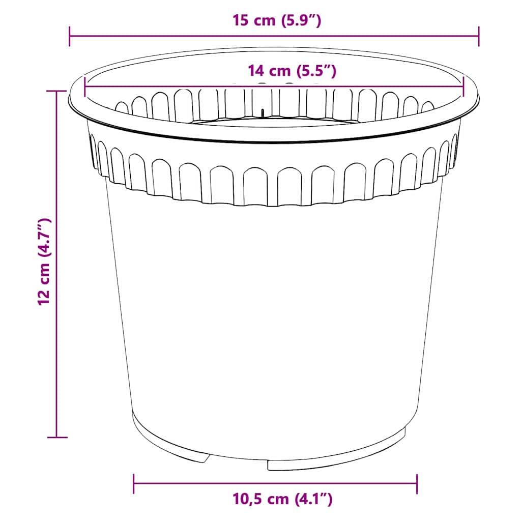 Plant Pots 6 pcs Black Plastic