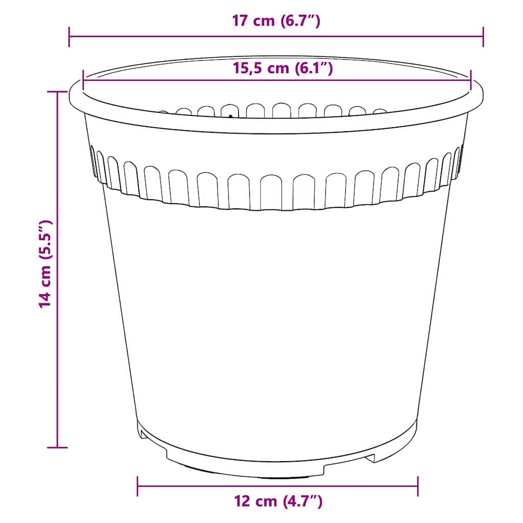 Plant Pots 24 pcs Brick Red Plastic