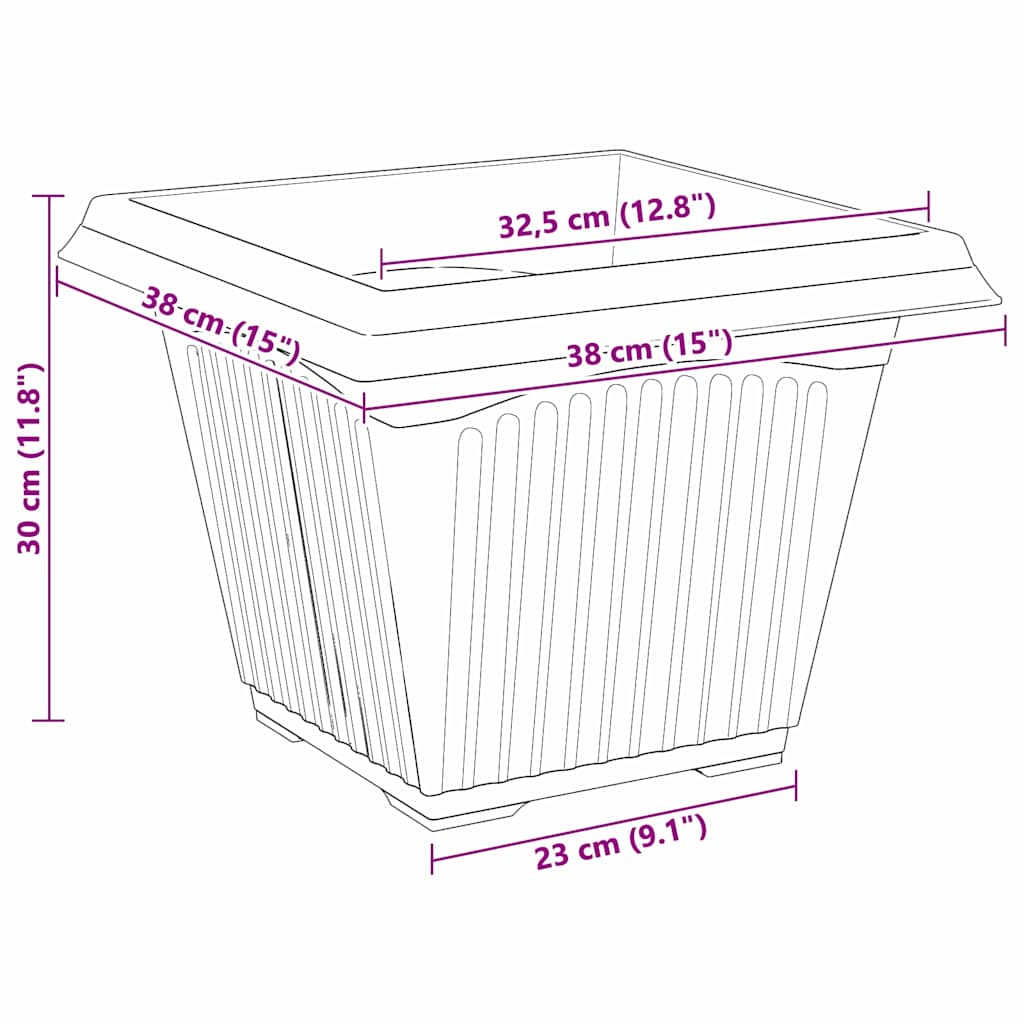 Plant Pots 6 pcs Brick Red Plastic