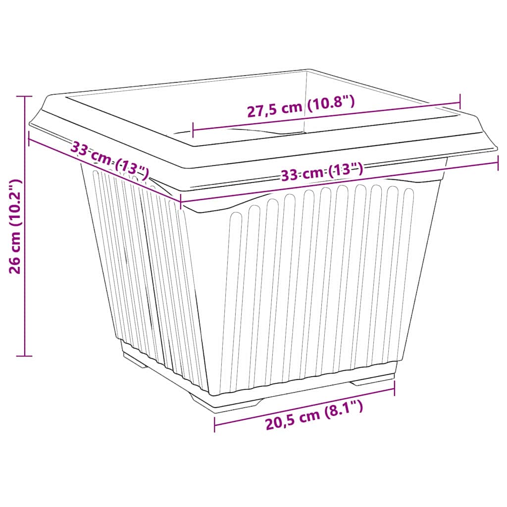 Plant Pots 6 pcs Black Plastic