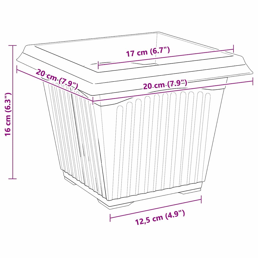 Plant Pots 24 pcs Brick Red Plastic