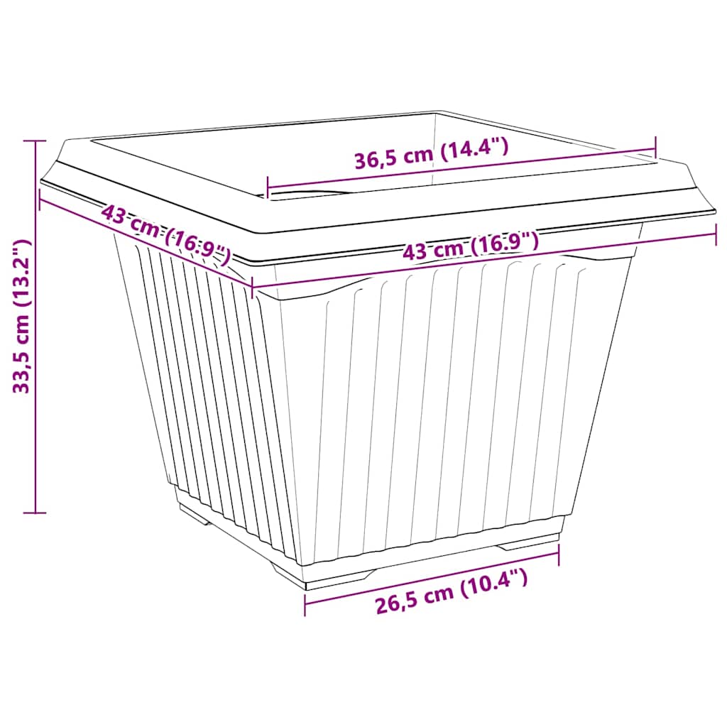 Plant Pots 24 pcs Brick Red Plastic