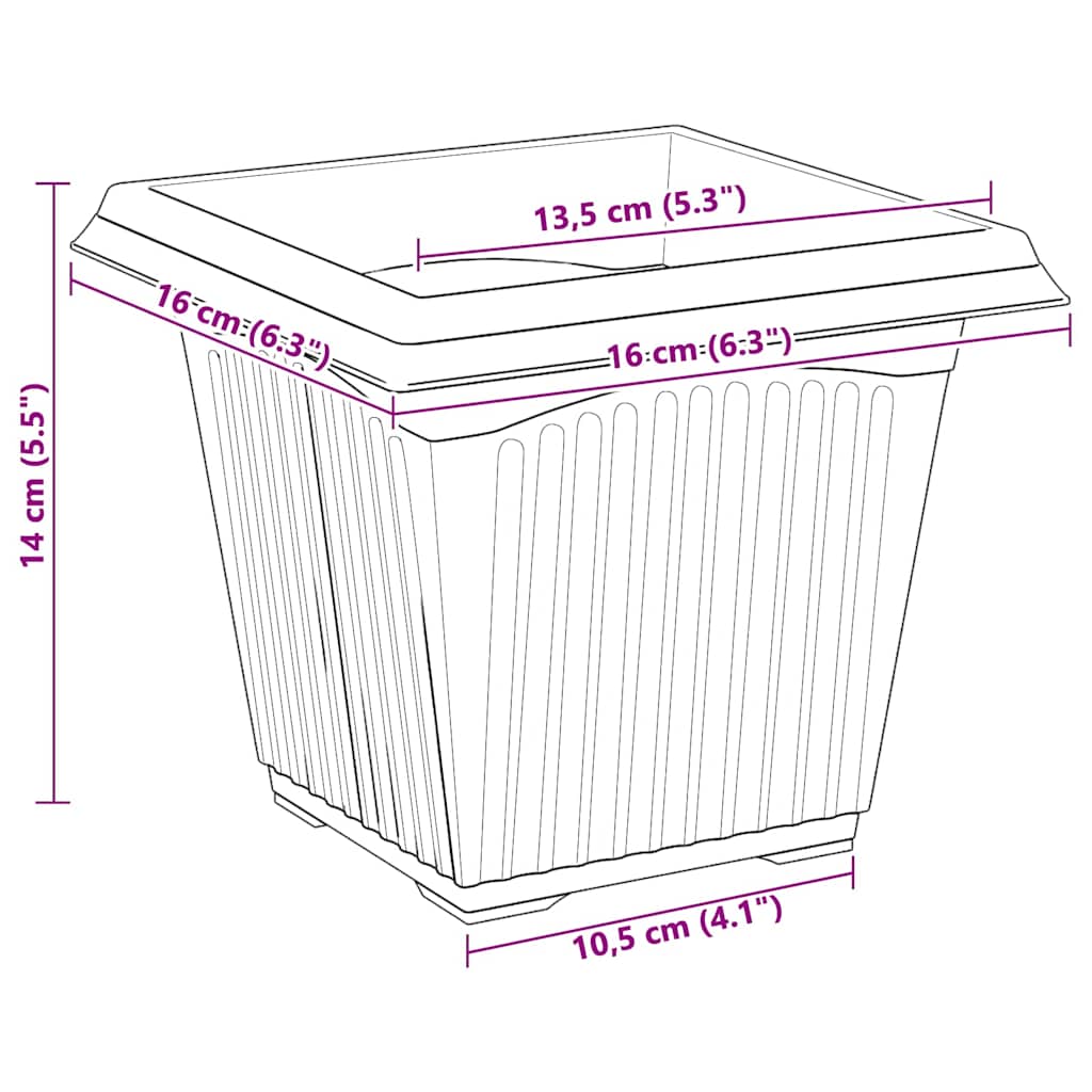 Plant Pots 24 pcs Black Plastic
