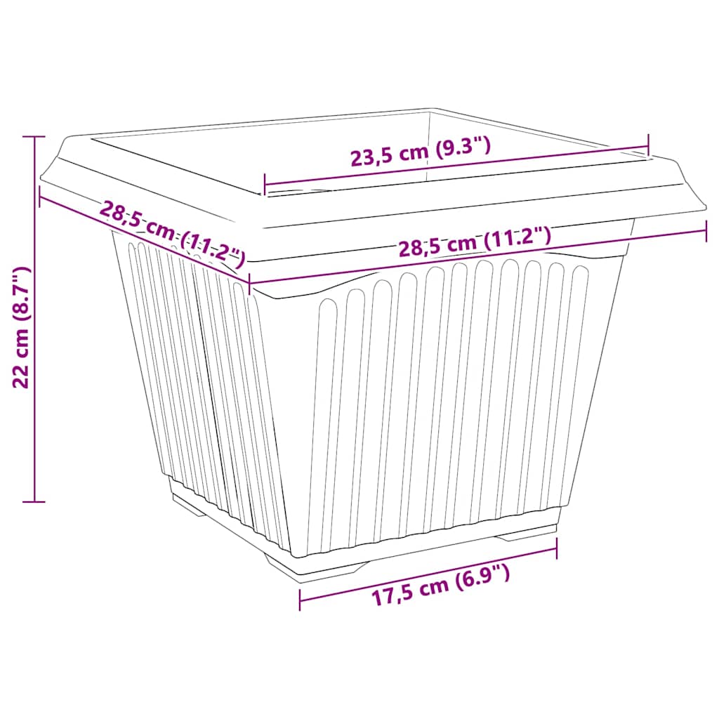 Plant Pots 24 pcs Black Plastic