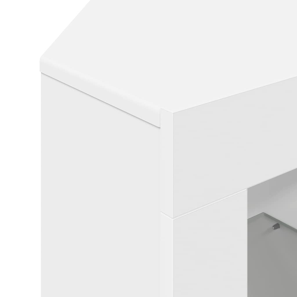 Corner LED TV Cabinet 100x40x68cm White Engineered Wood