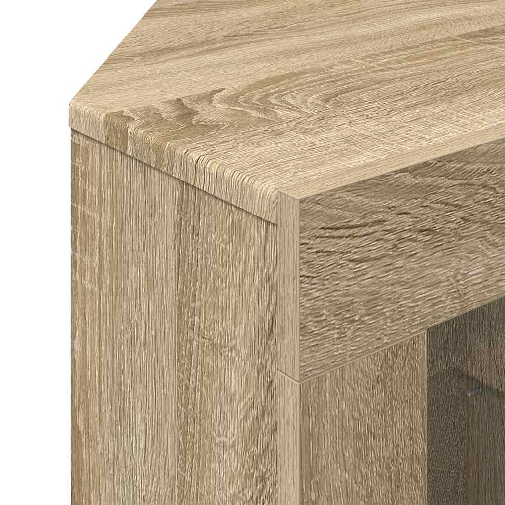 Corner LED TV Cabinet 100x40x68cm Sonoma Oak Engineered Wood