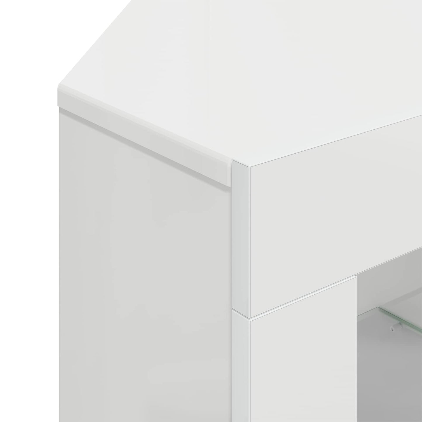 Corner LED TV Cabinet 100x40x68cm High gloss White