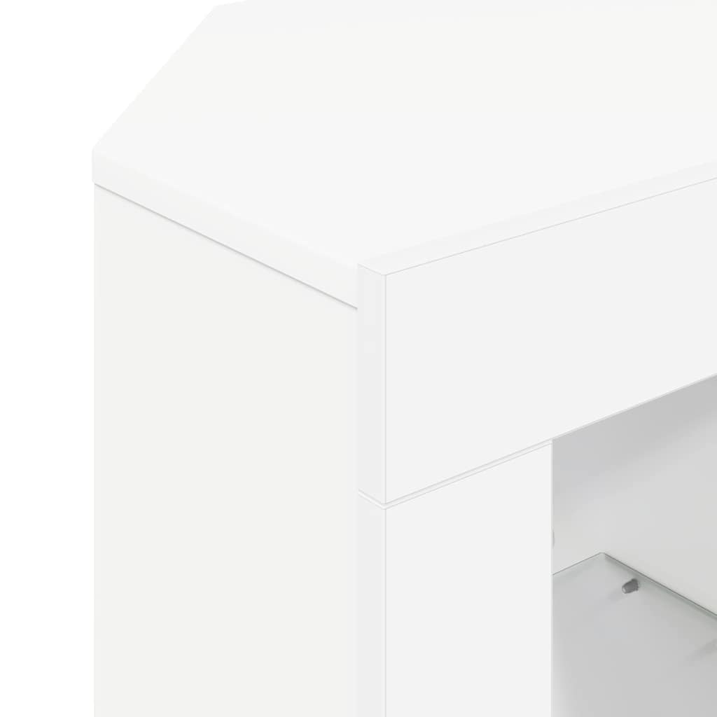 Corner LED TV Cabinet 100 x 40 x 50 cm White Engineered Wood