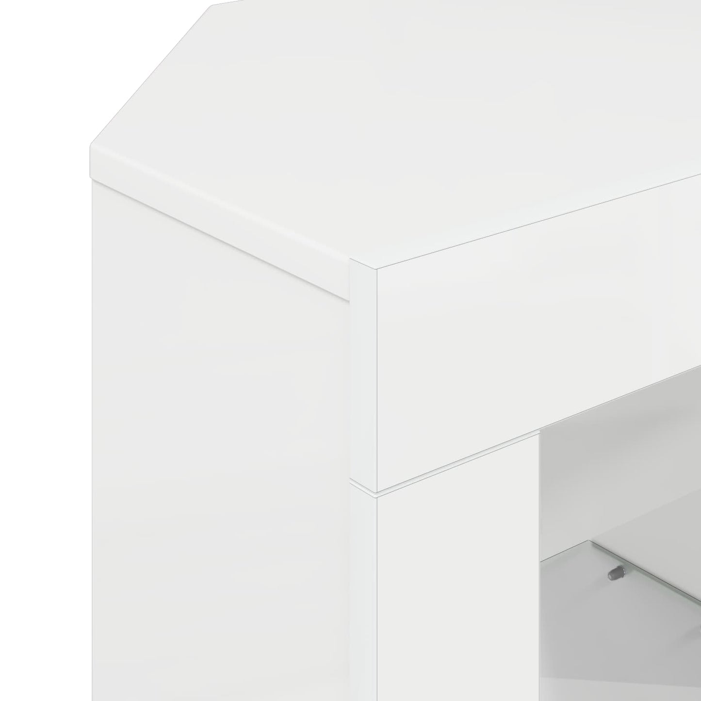 Corner LED TV Cabinet 100 x 40 x 50 cm High gloss White