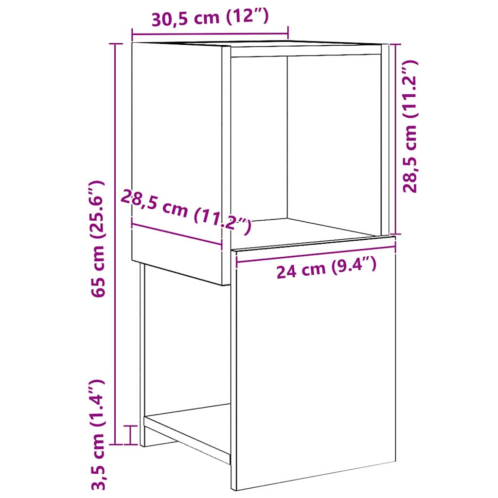 Corner Cabinet 30.5x30x65cm Engineered Wood Artisan Oak