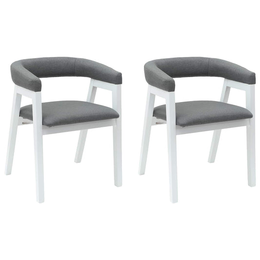 Dining Chairs 2 pcs Solid Rubber Wood White 54 x 57 x 73 cm
