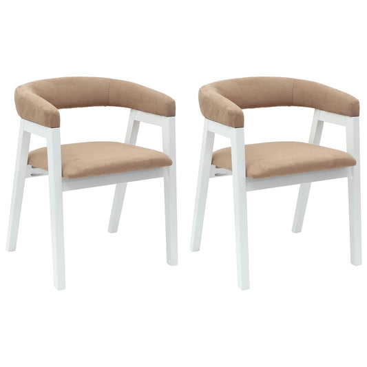 Dining Chairs 2 pcs Solid Rubber Wood White 54 x 57 x 73 cm