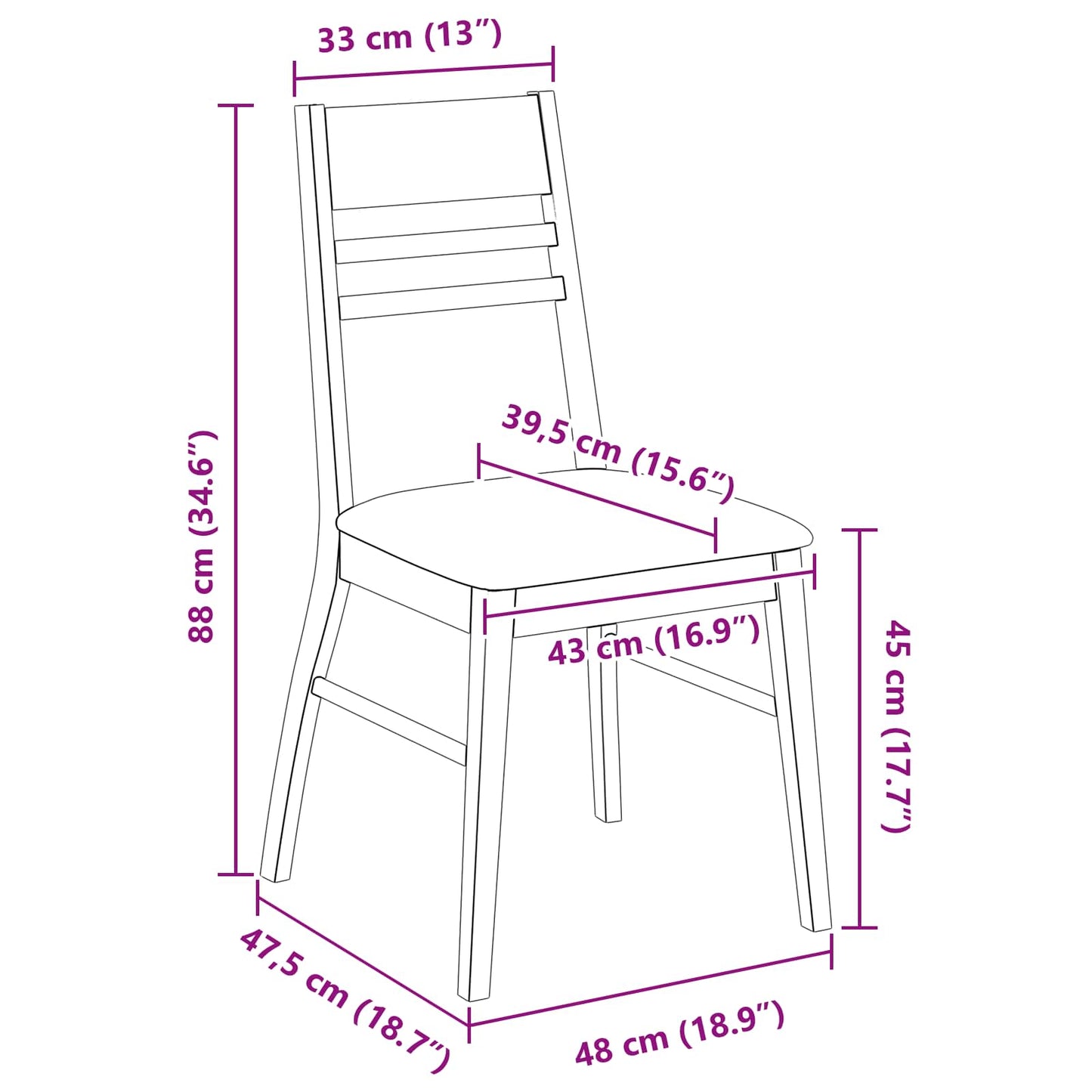 Dining Chairs 2 pcs Solid Rubber Wood Light Brown