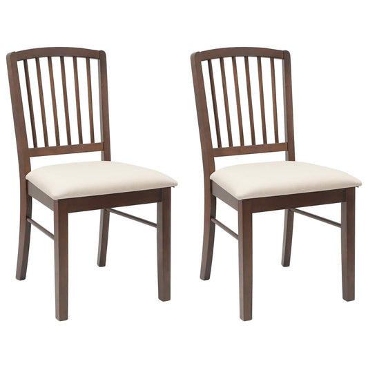 Dining Chairs 2 pcs Solid Rubber Wood Light Brown