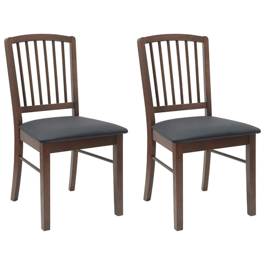 Dining Chairs 2 pcs Solid Rubber Wood Light Brown
