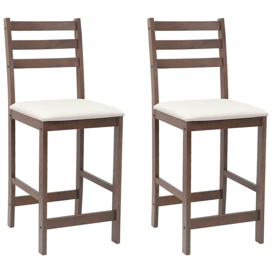 Dining Chairs 2 pcs Solid Rubber Wood Light Brown