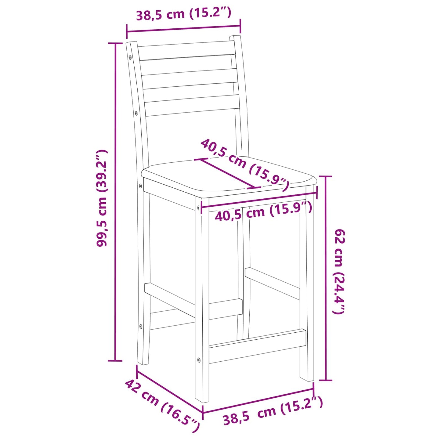 Dining Chairs 2 pcs Solid Rubber Wood Light Brown