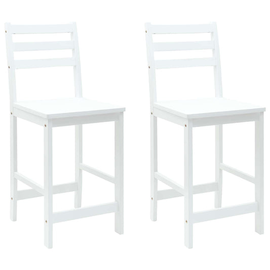 Dining Chairs 2 pcs Solid Rubber Wood White 40 x 47.5 x 99.5 cm