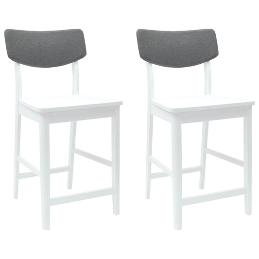 Dining Chairs 2 pcs Solid Rubber Wood White 48 x 49 x 95 cm