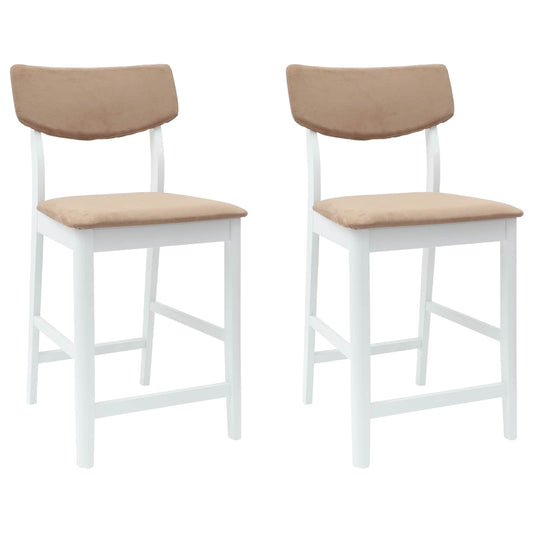 Dining Chairs 2 pcs Solid Rubber Wood White 48 x 49 x 95 cm