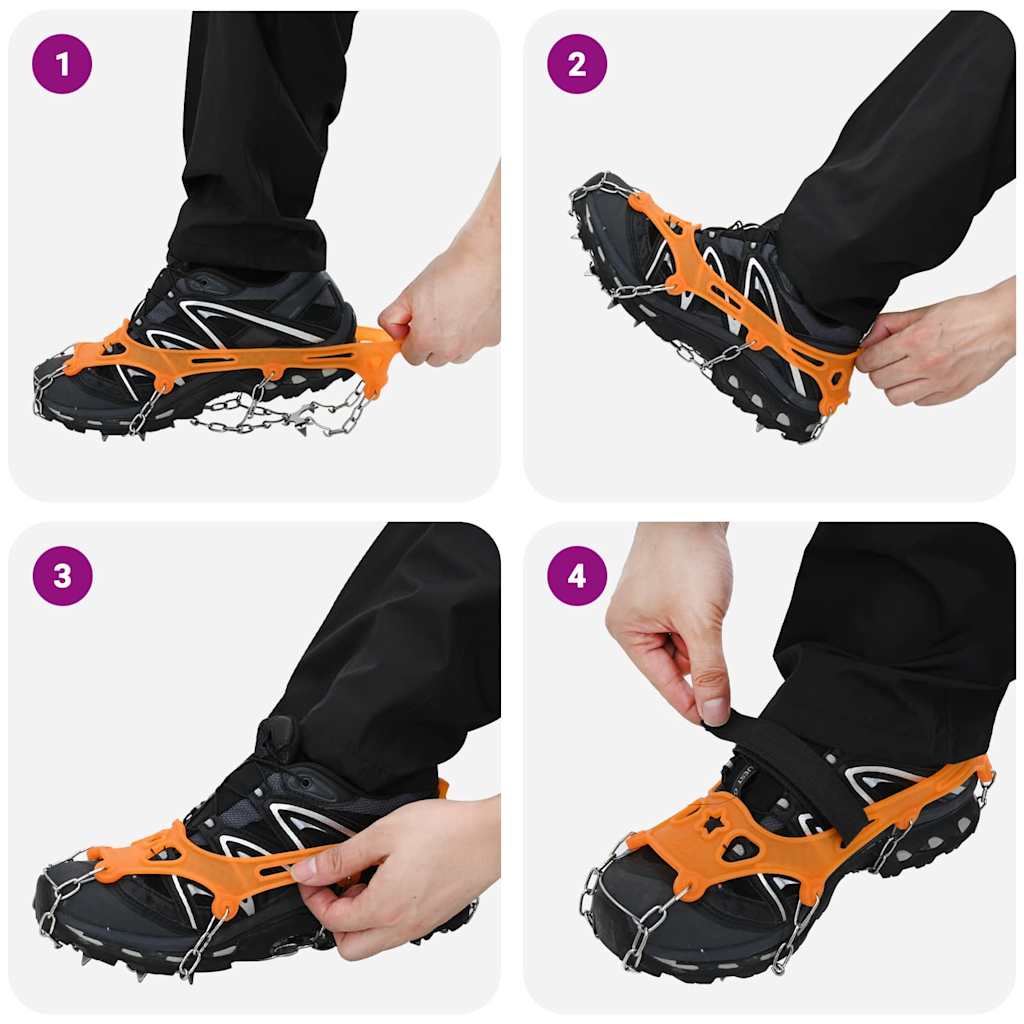 Ice Cleats for Shoes Orange XL Stainless Steel