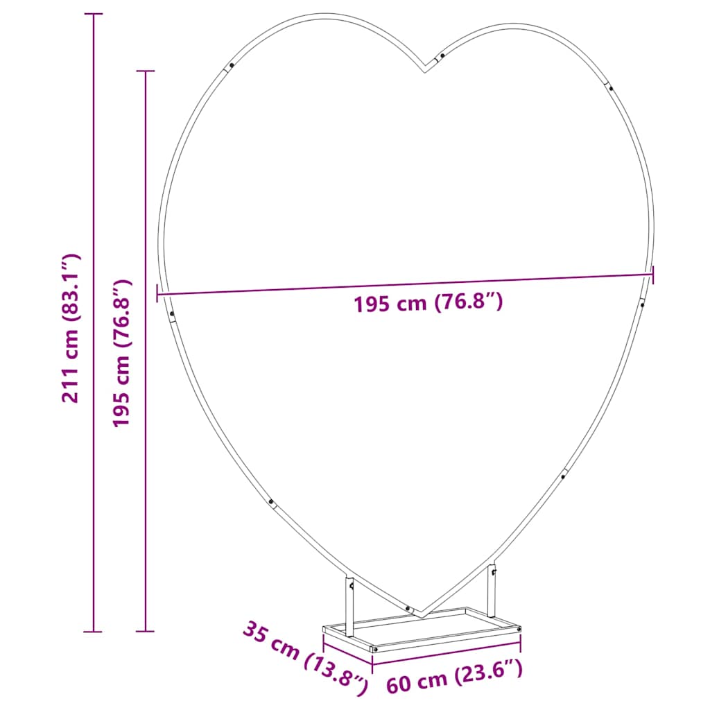 Wedding Arch White 195 x 35 x 211 cm Steel