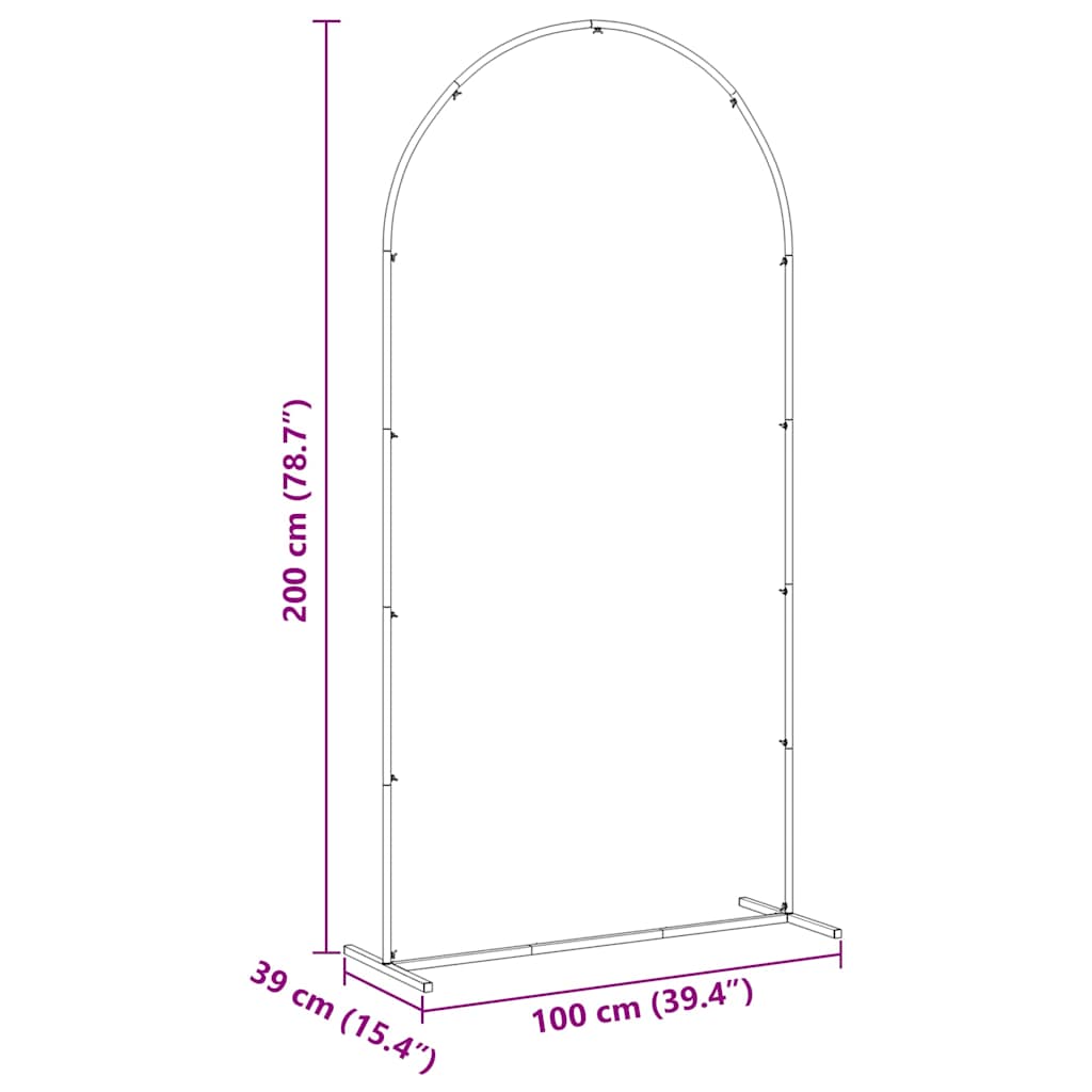 Wedding Arch White 100 x 39 x 200 cm Steel