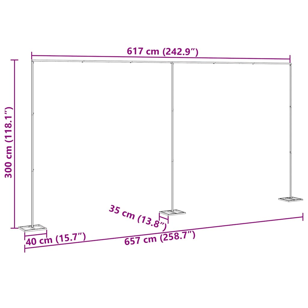 Wedding Arch Gold 657 x 35 x 300 cm Steel