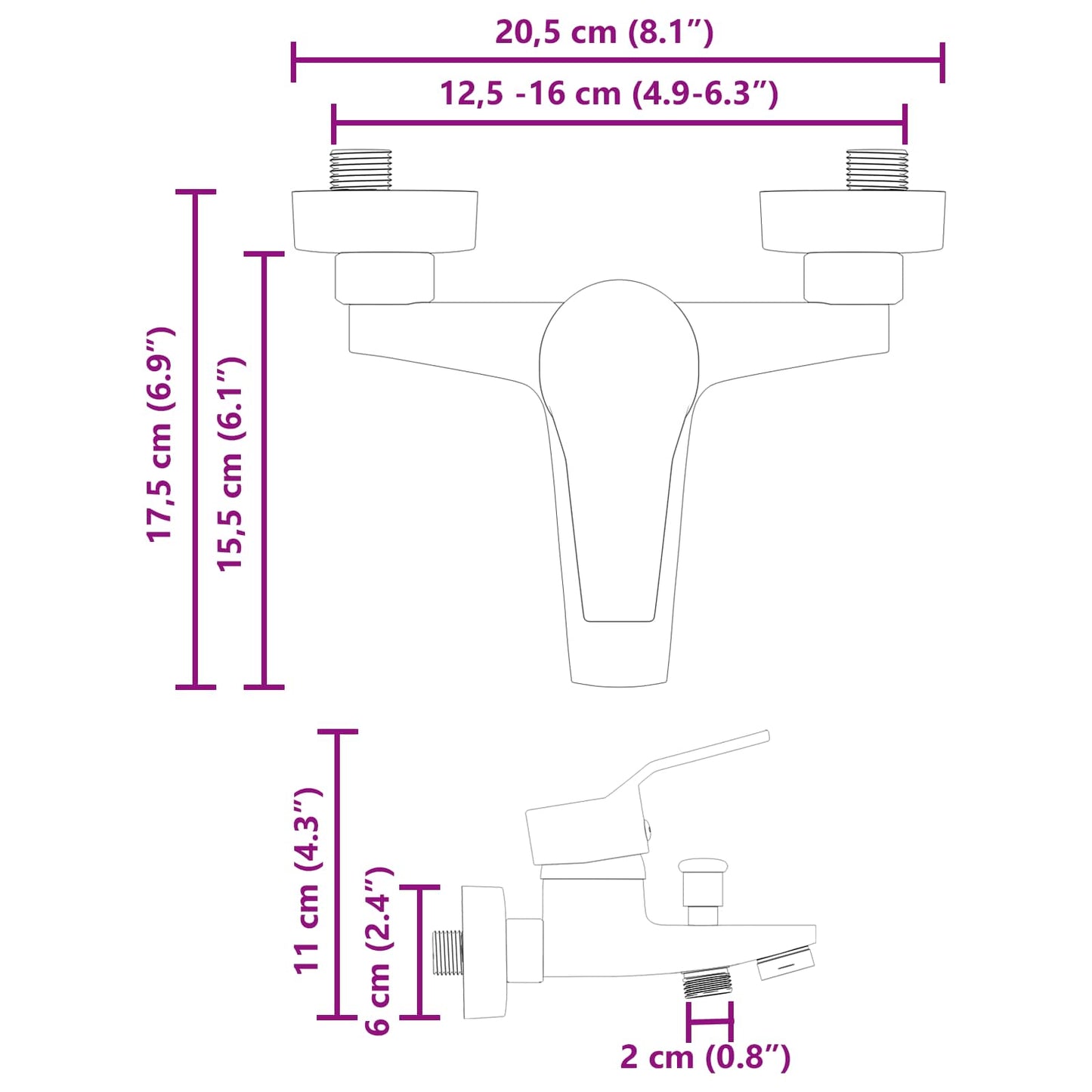 Shower Mixer Tap Chrome G 1/2 inches