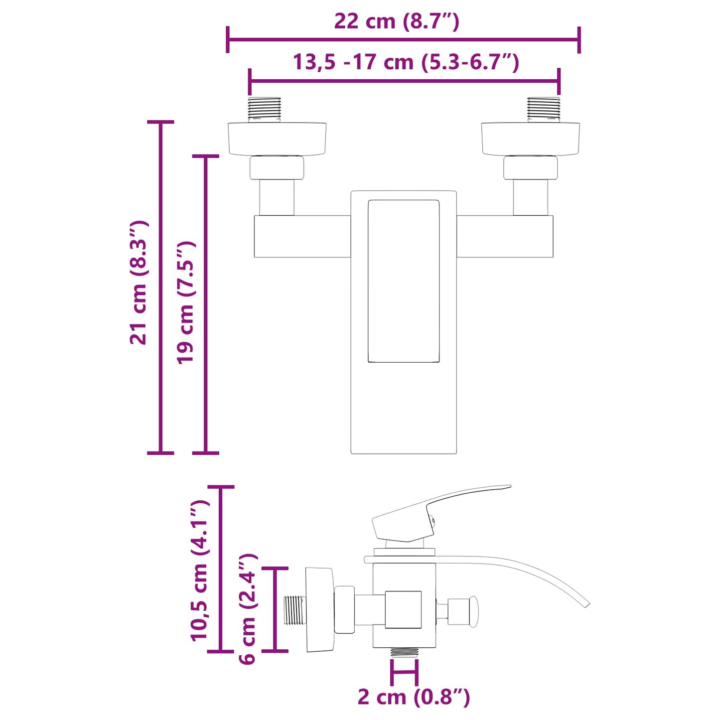 Shower Mixer Tap Chrome G 1/2 inches
