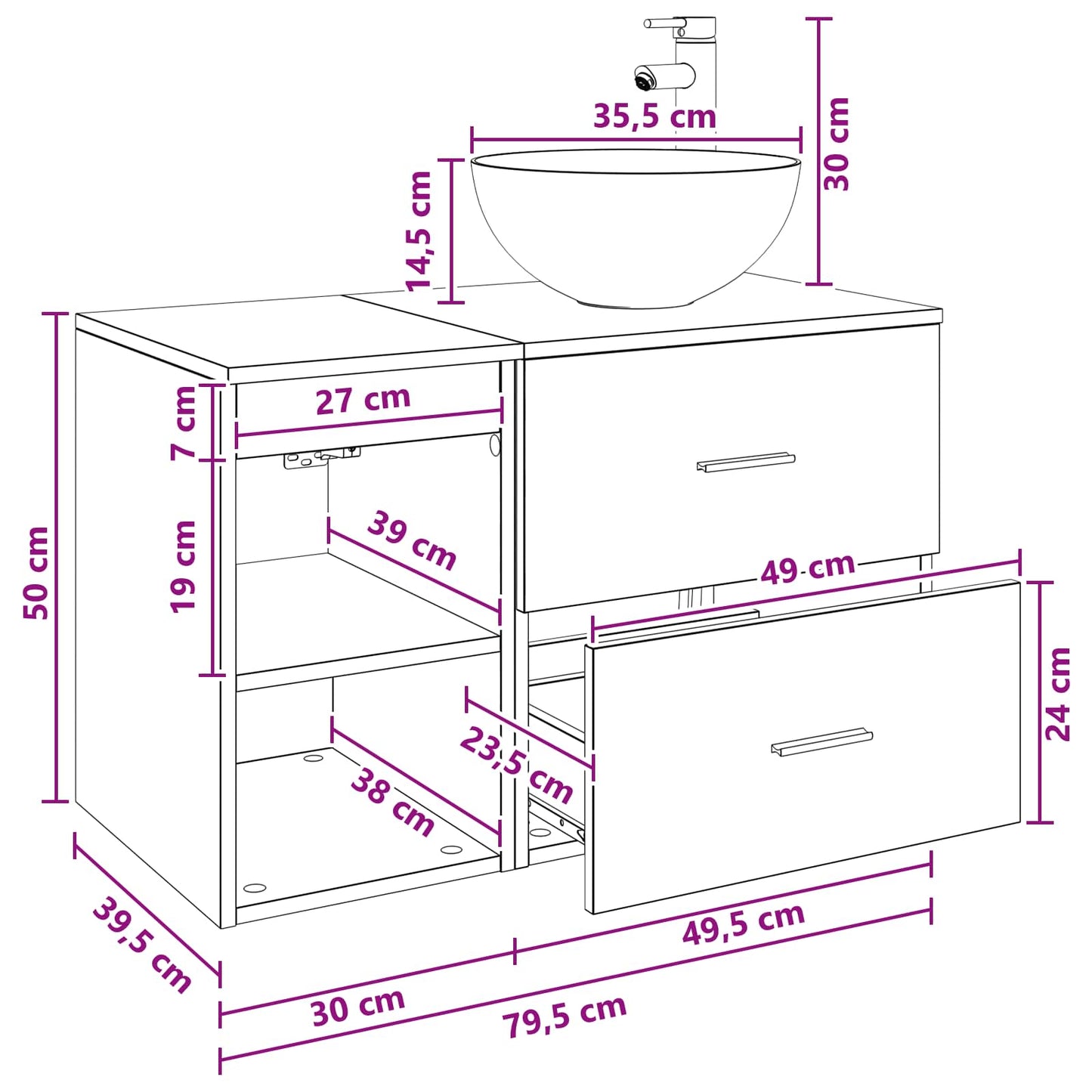 Bathroom Furniture Set 2 pcs Artisan Oak Engineered Wood