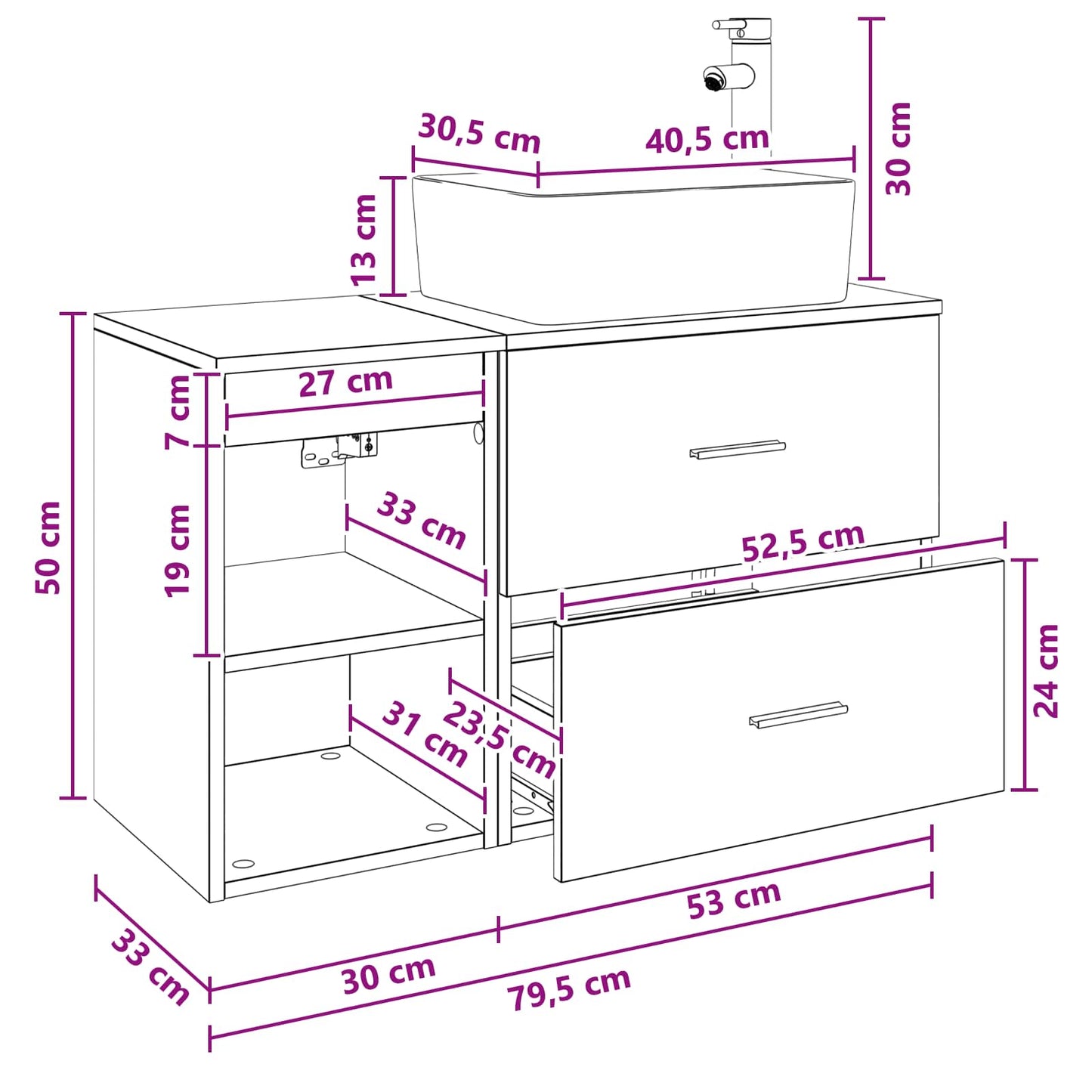 Bathroom Furniture Set 2 pcs Black Oak Engineered Wood