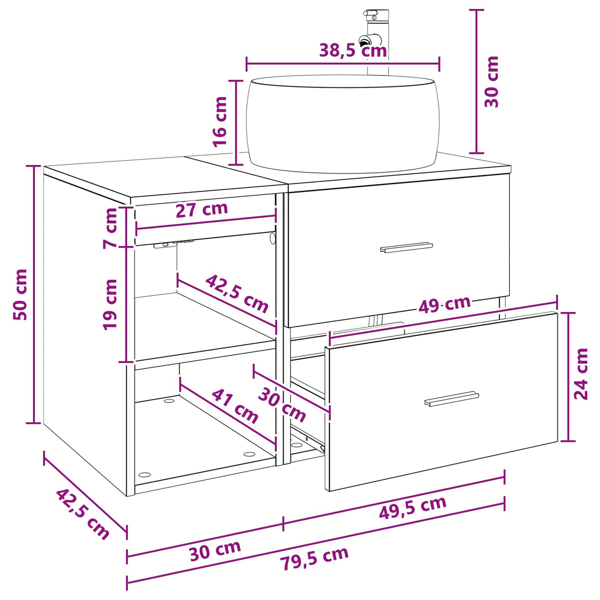 Bathroom Furniture Set 2 pcs Artisan Oak Engineered Wood