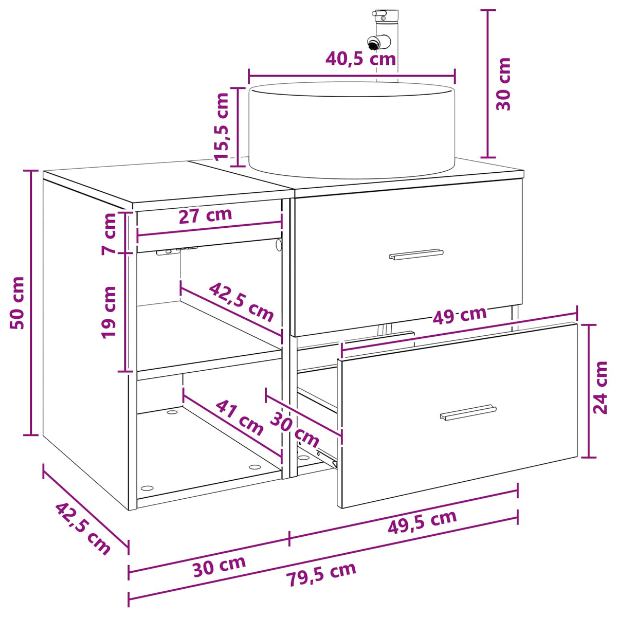 Bathroom Furniture Set 2 pcs Concrete Grey Engineered Wood