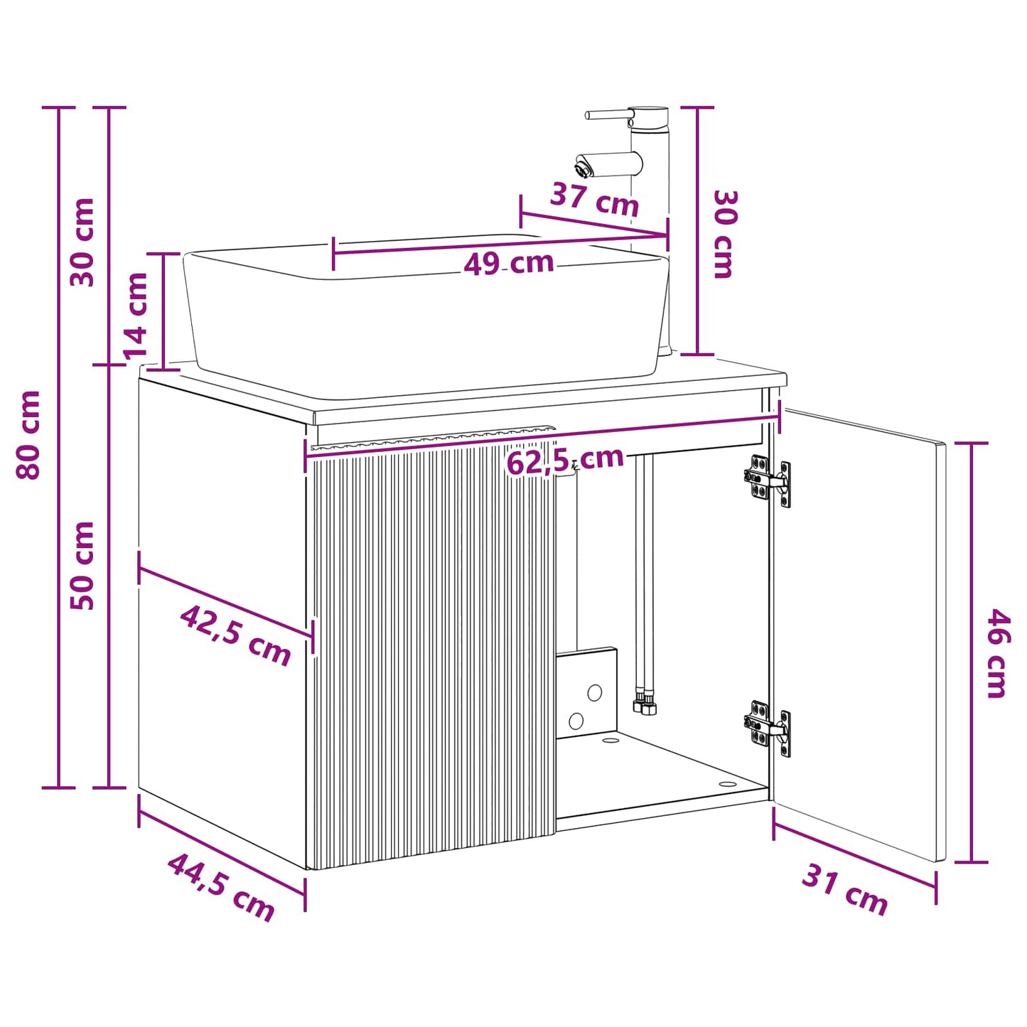 Bathroom Furniture Set Old Wood Engineered Wood
