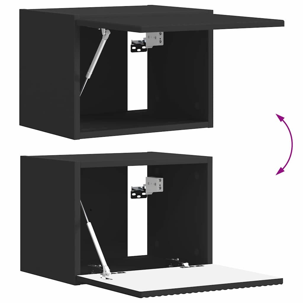 TV Wall Cabinet 39 x 31 x 29.5 cm Black Engineered Wood