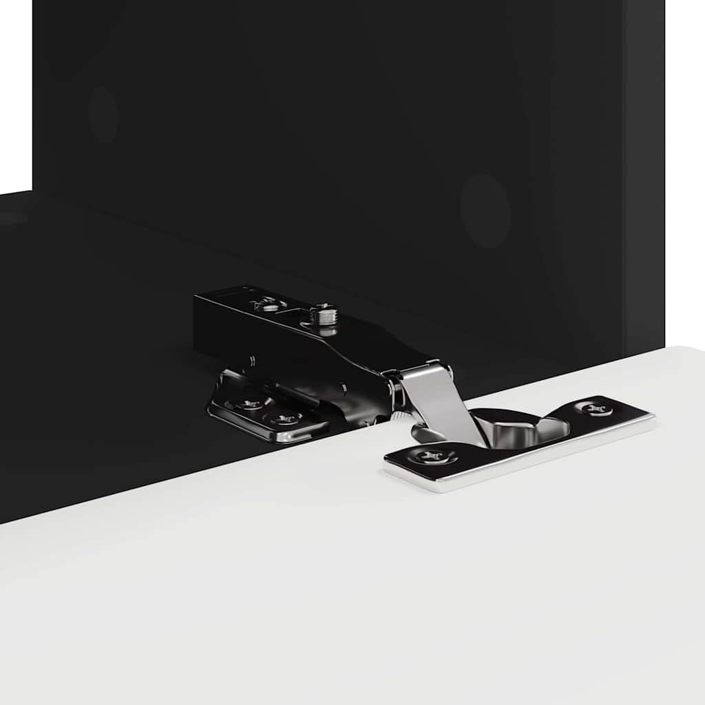TV Wall Cabinet 2 pcs Black Engineered Wood