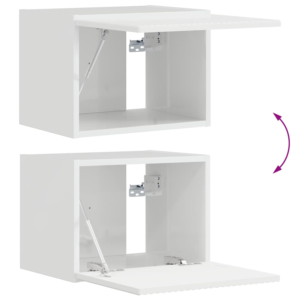 TV Wall Cabinet 39 x 31 x 29.5 cm Gloss White Engineered Wood
