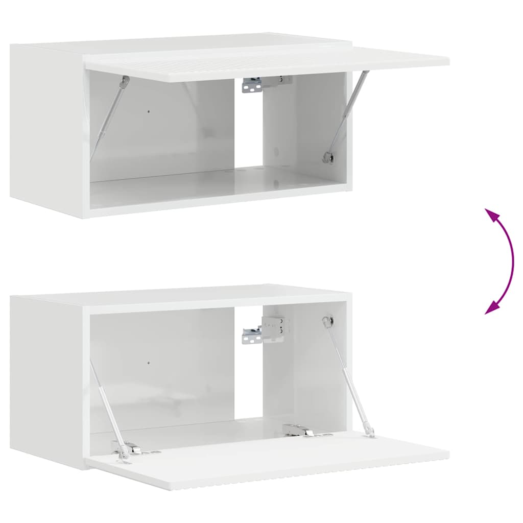 TV Wall Cabinet 60 x 31 x 29.5 cm Gloss White Engineered Wood